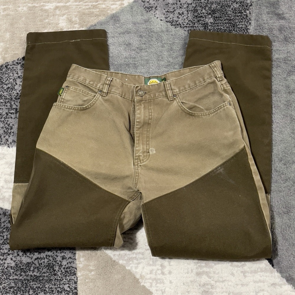Cabelas Brush Guard Pants Men‎ 33x32 Brown Canvas Nylon Hunting Fishing Workwear - Picture 10 of 16